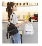 Cat Ear Backpack for Women - Sleek PU Leather Campus Bag