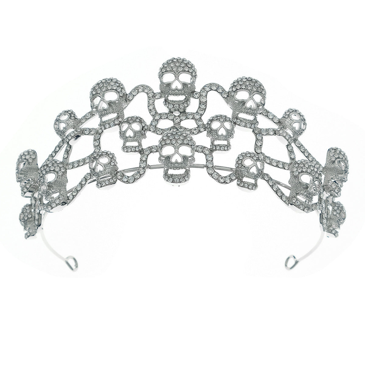Skull Rhinestone Crown - Gothic Punk Tiara Headband