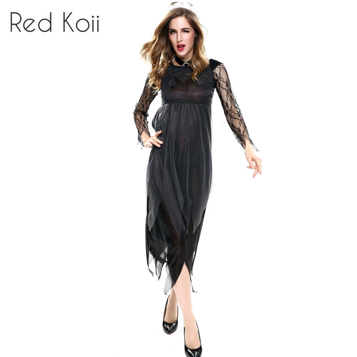 Devil Vampire Bride Costume - Halloween Dress with Veil