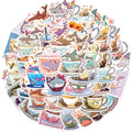 50Pc Kawaii Shark Sticker Pack - Waterproof Vinyl Decals for Water Bottles, Laptops and - front view