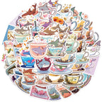 50Pc Kawaii Shark Sticker Pack - Waterproof Vinyl Decals for Water Bottles, Laptops and - detail view