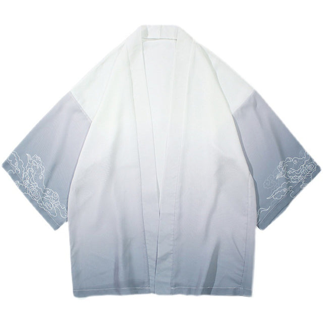 Men's Ice Silk Hanfu Cardigan - Casual Oversize Jacket