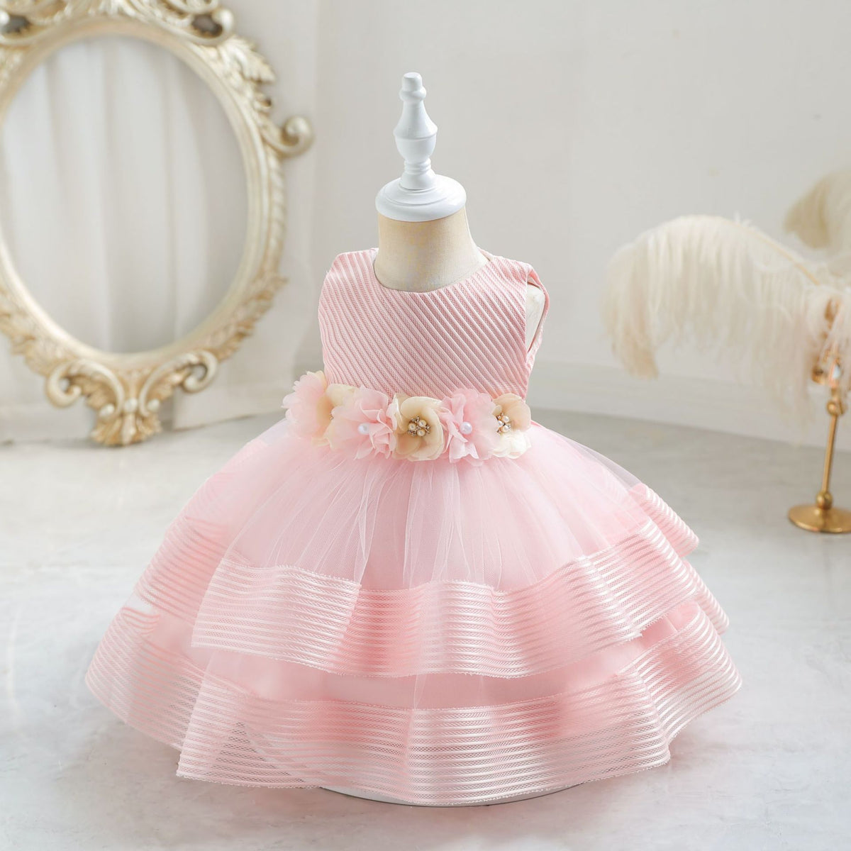 Kids' Sequined Mesh Tutu Skirt - Enzyme-Washed Fabric