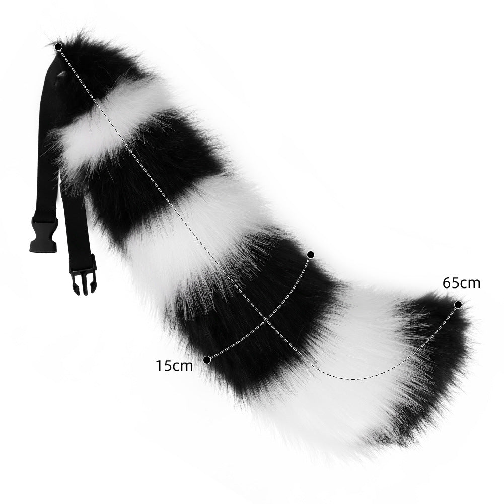 Striped Fox Tail Cosplay Accessory - Anime Convention Prop