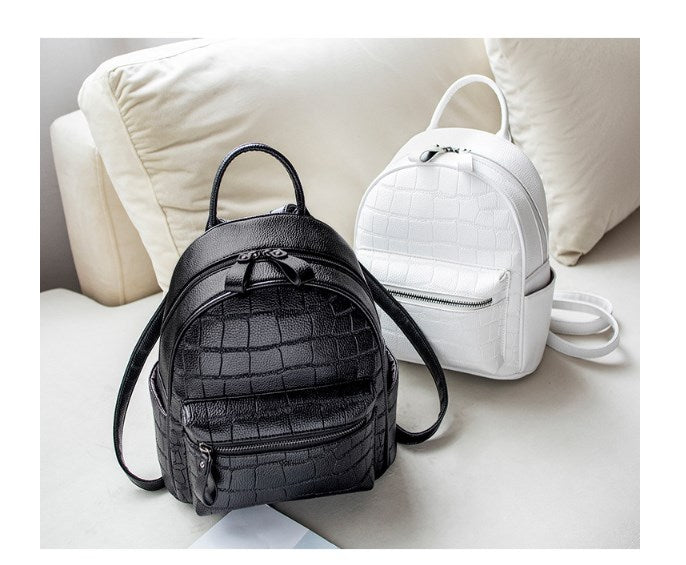 Cat Ear Backpack for Women - Sleek PU Leather Campus Bag