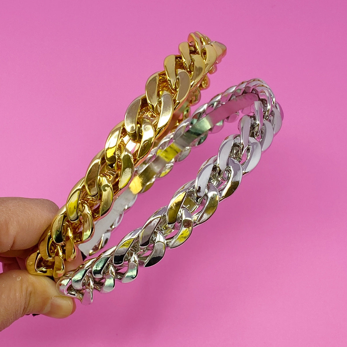 Cuban Chain Headband - Lightweight Resin & Alloy Accessory