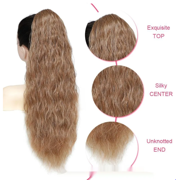 Drawstring Ponytail Wig - Soft Cascading Waves & Volume