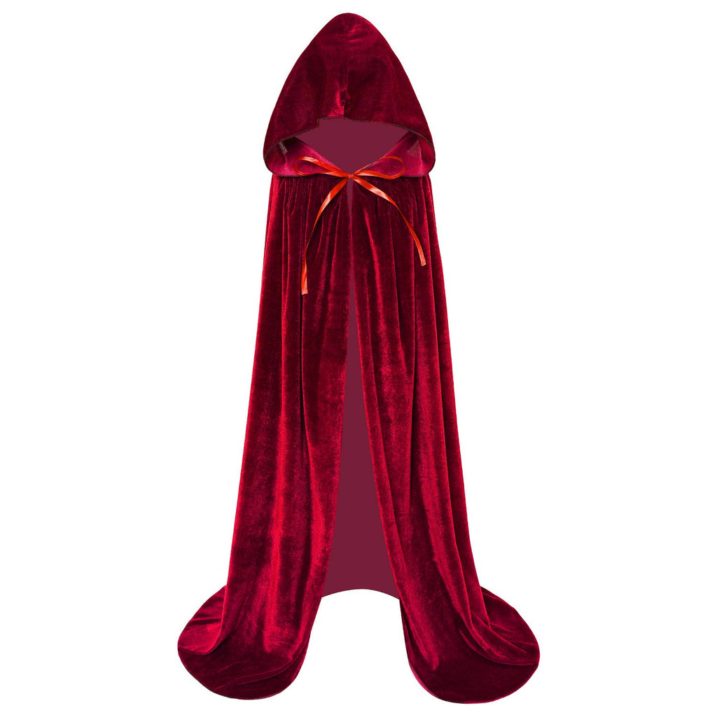 Kids Velvet Hooded Cloak Cape - Halloween & Christmas Cosplay