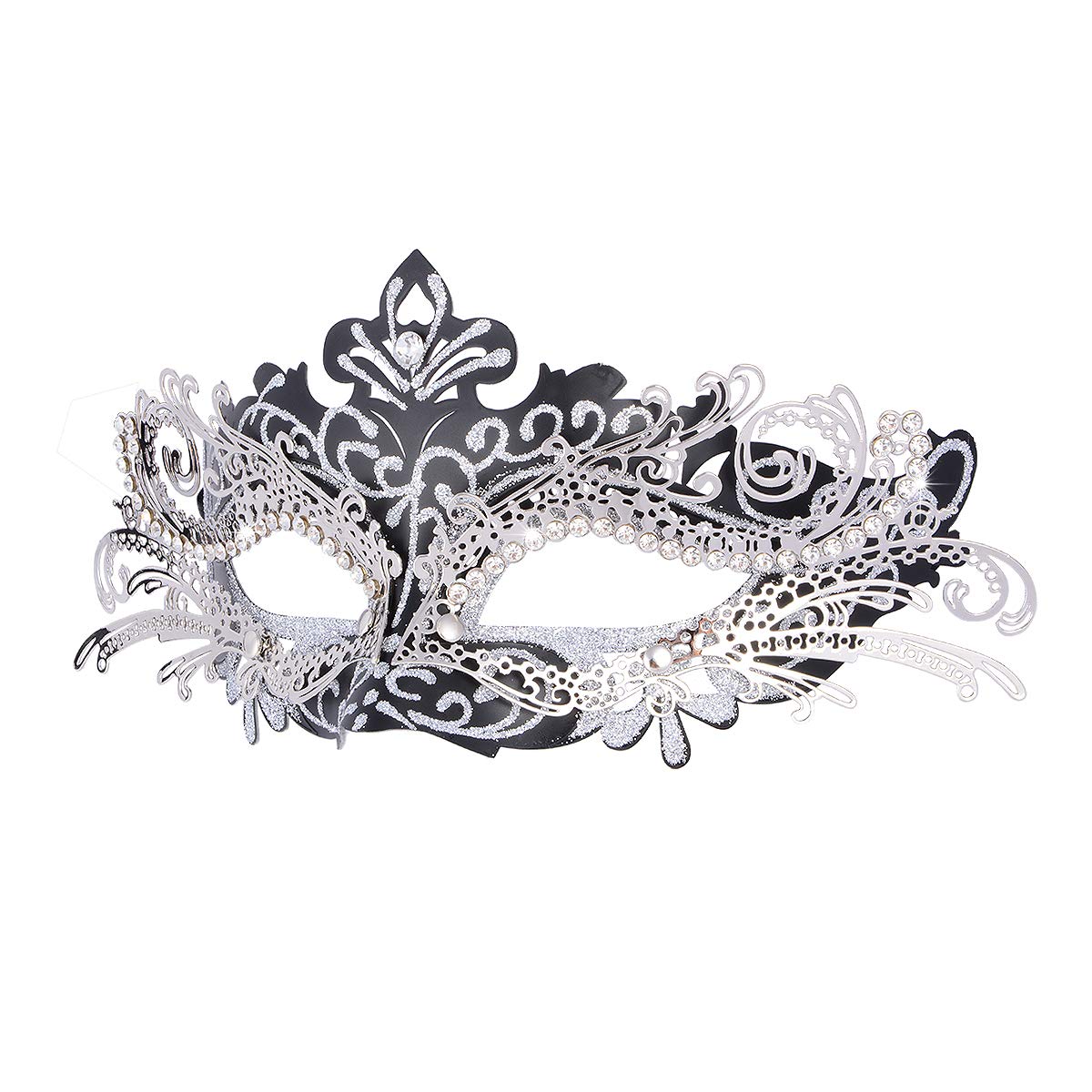 Venetian Masquerade Mask - Rhinestone Inlay, Mardi Gras Ball