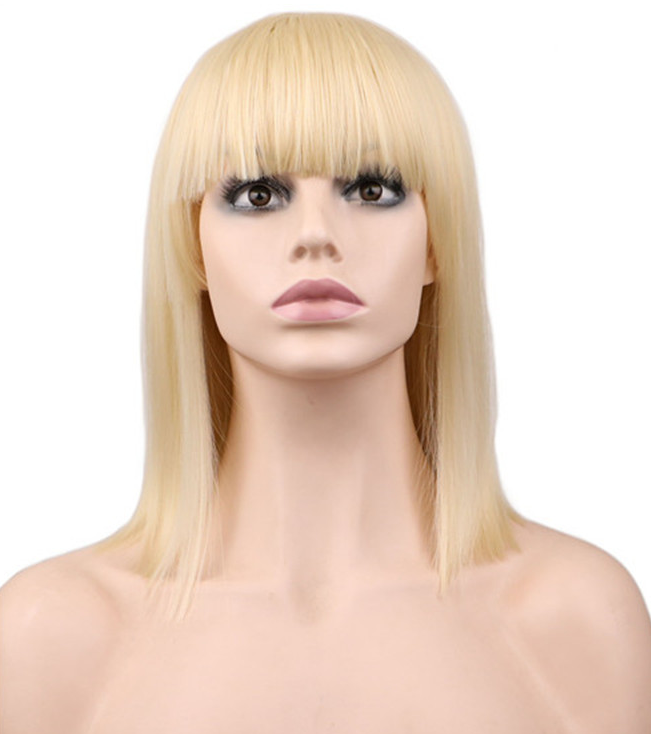 Short Straight Anime Cosplay Wig - Heat-Friendly & Styleable