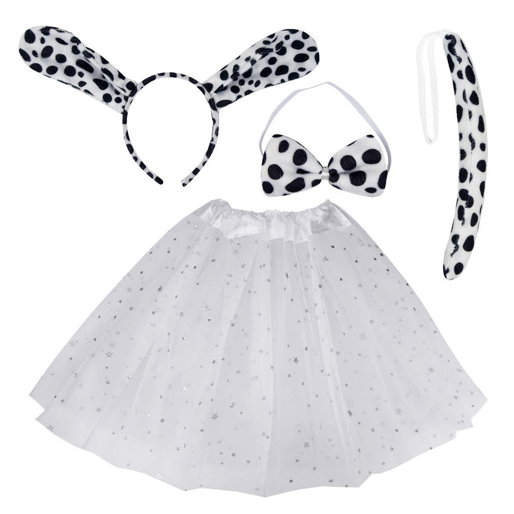 Dalmatian Costume Set for Kids - Ears, Bowtie, Tail & Tutu