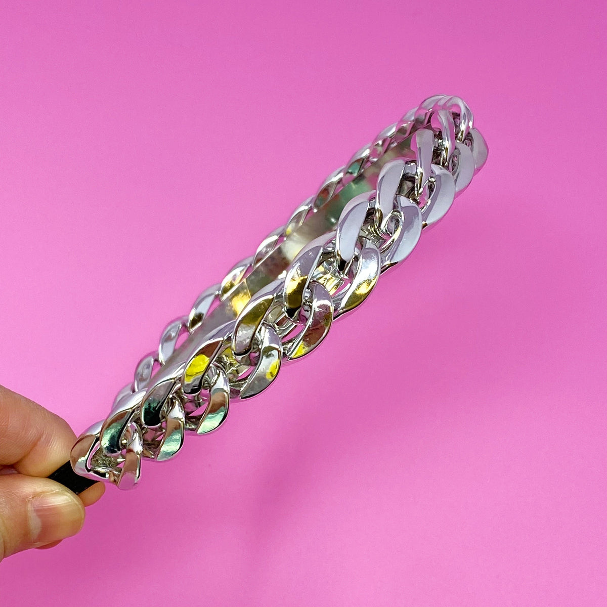 Cuban Chain Headband - Lightweight Resin & Alloy Accessory