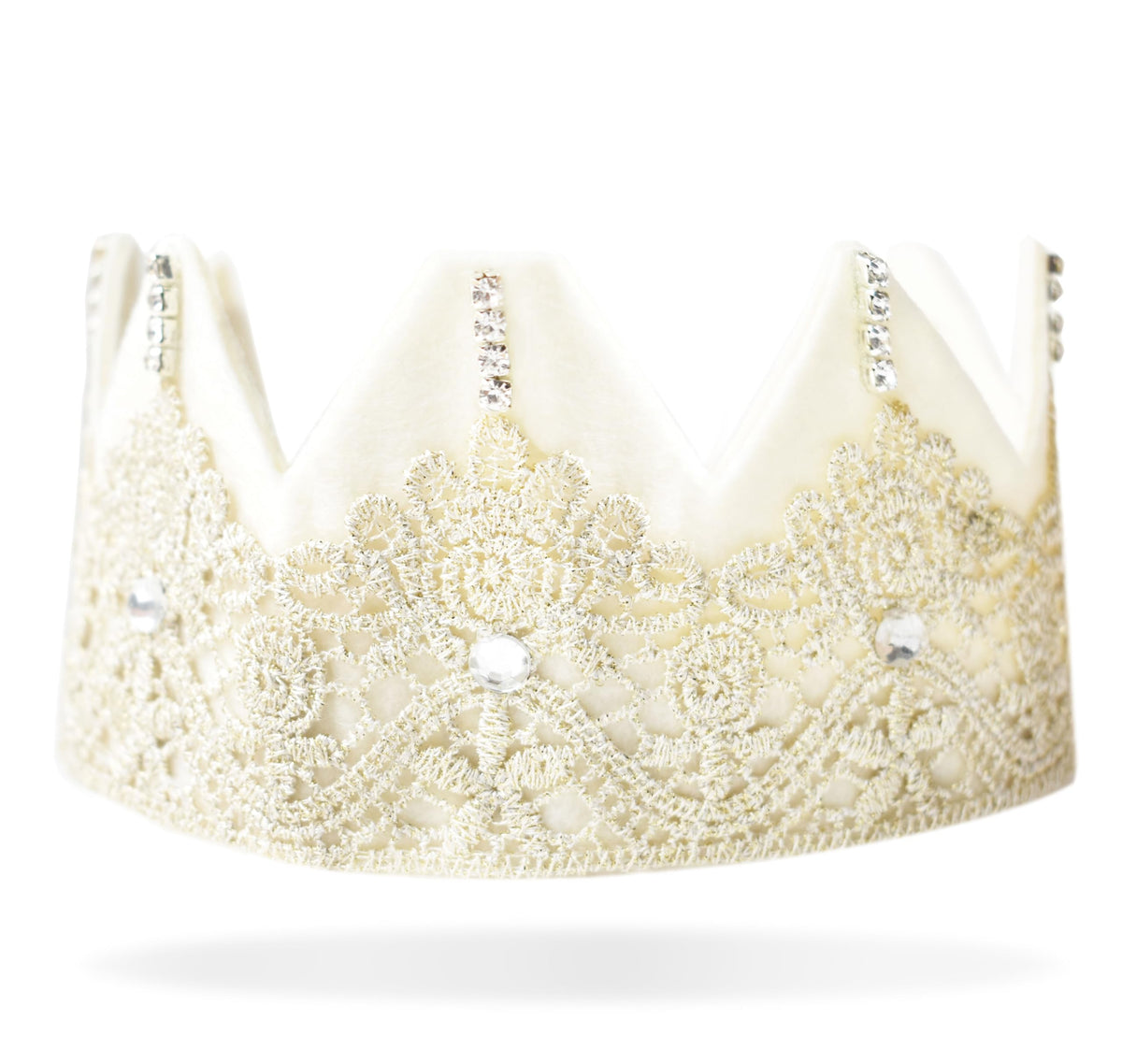 Girls Fairy Princess Crown - Felt Lace with Sparkly Gems
