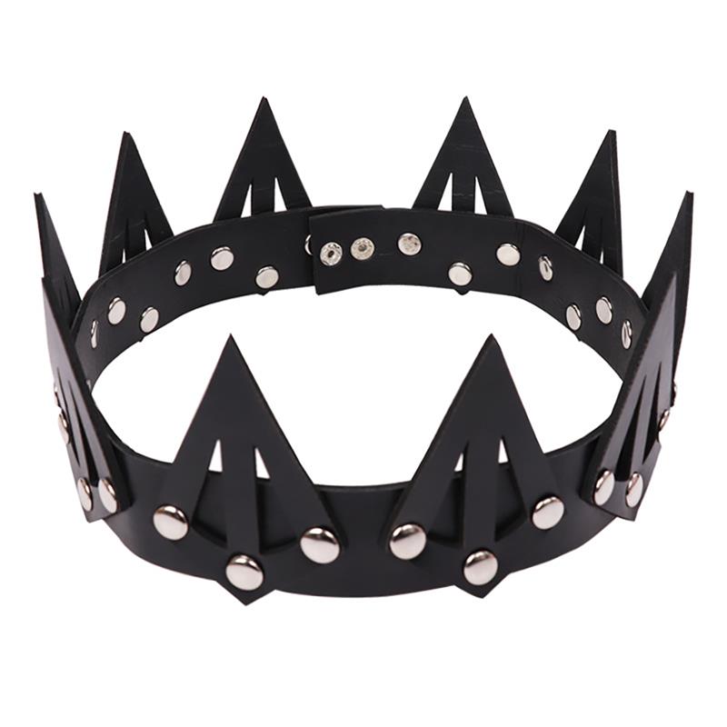 Gothic Spike Headwear Crown - Faux Leather Harajuku Cosplay