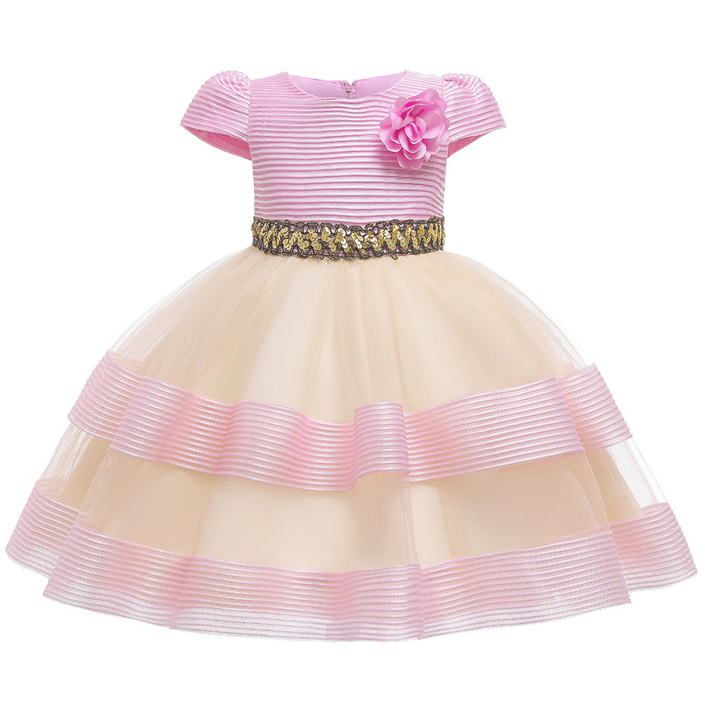 Kids' Sequined Mesh Tutu Skirt - Enzyme-Washed Fabric