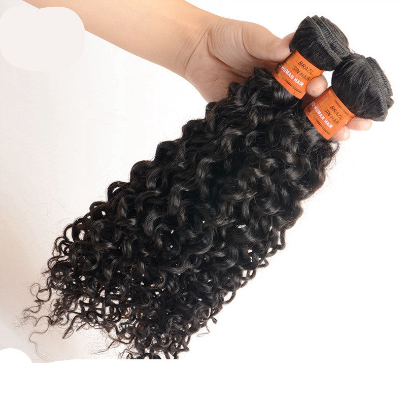 Curly Curtain-Bang Wig - Heat-Styleable Synthetic Fiber