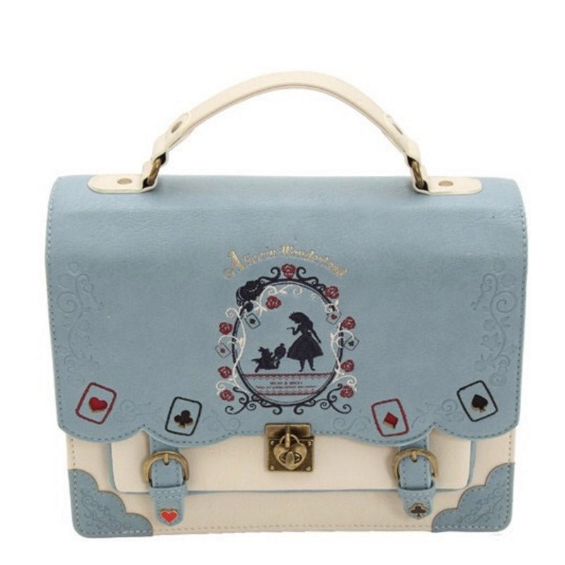 Lolita Alice Embroidered Backpack - Playing Cards PU Bag