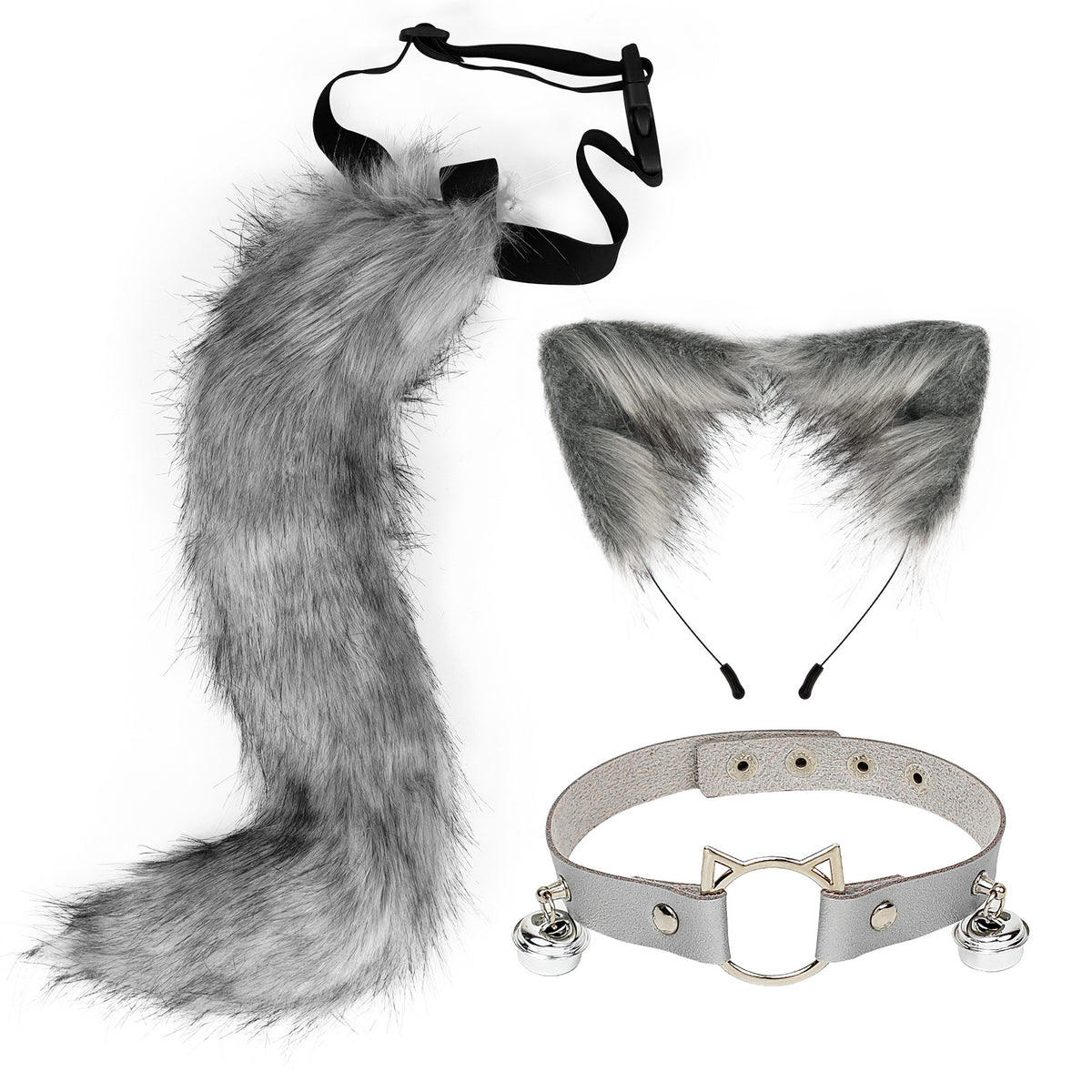 Faux Cat Ear Headband & Fox Tail Accessory Set