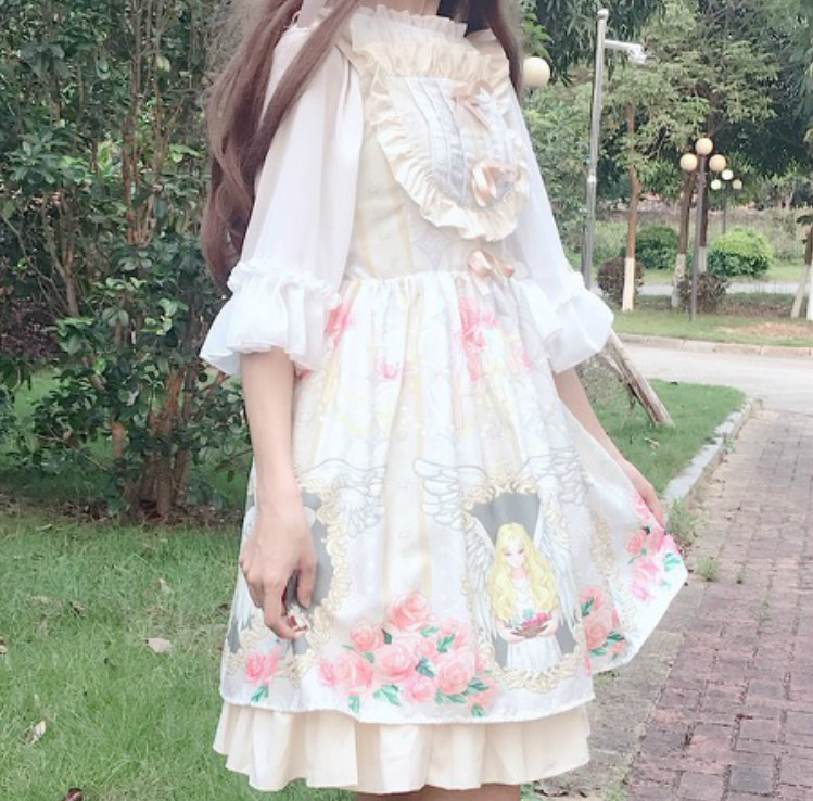 Lolita Princess Student Dress - Sweet Printed Polyester