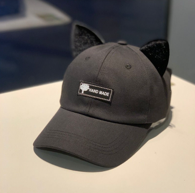 Women's Cat Ear Glasses Baseball Hat - Casual Everyday Wear