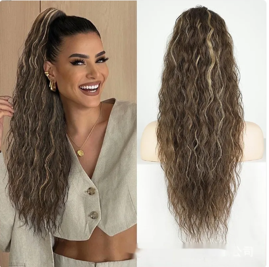 Drawstring Ponytail Wig - Soft Cascading Waves & Volume