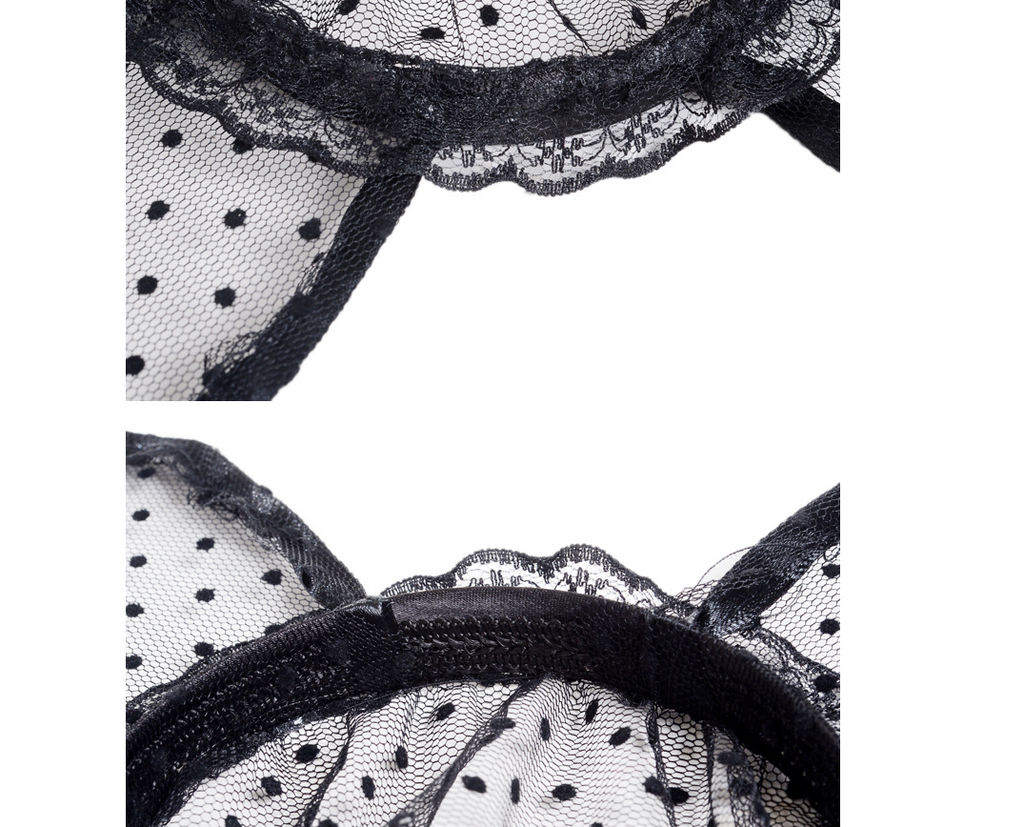 Lace Veil Cat Ear Headband - Delicate Tulle Cosplay Accessory