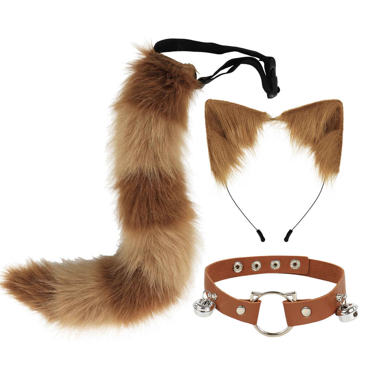 Faux Cat Ear Headband & Fox Tail Accessory Set