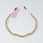 Bedazzled Crystal Headband - Pearl & Crystal Wavy Design