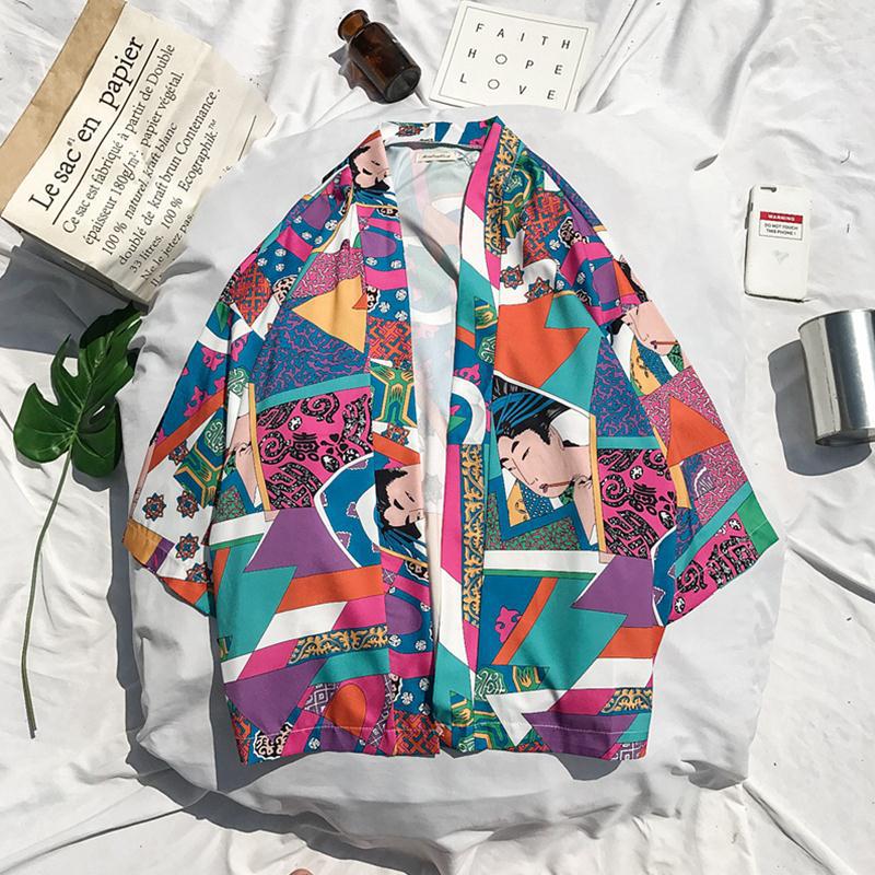 Japanese Floral Hanfu Cardigan - Thin Short Sleeve Jacket