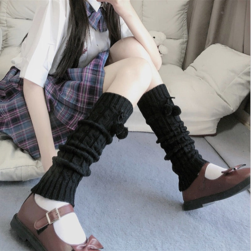 Lolita Button Sock Covers - Cotton Blend Fashion Accessory