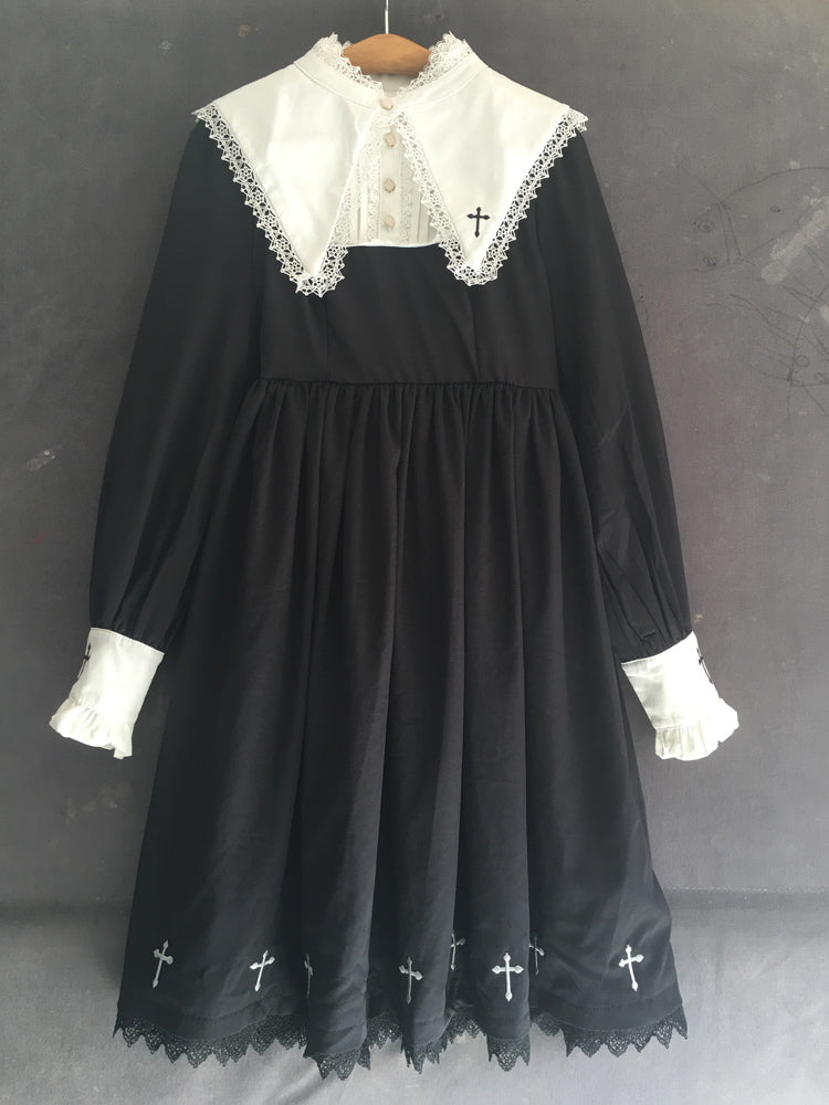 Harajuku Lolita Long Sleeve Dress - Sweet Cotton Style