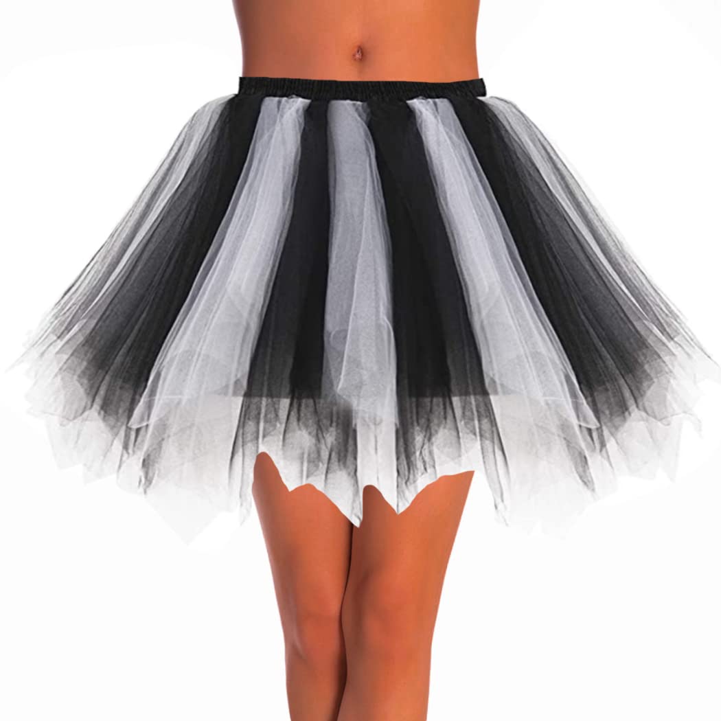 Women's Tulle Tutu Skirt - 5 Layer Elastic Waist Dance Wear