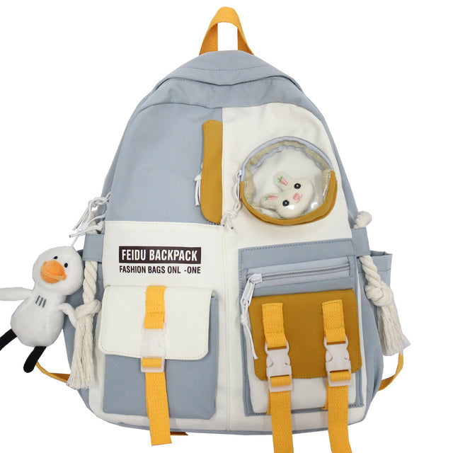 Kawaii Harajuku Backpack - Waterproof Nylon School Bag