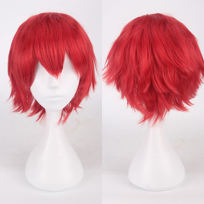 30cm Black and Pink Cosplay Wig for Students