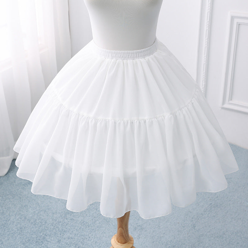 Adjustable Fishbone Underskirt - Silk & Chiffon Lolita Petticoat