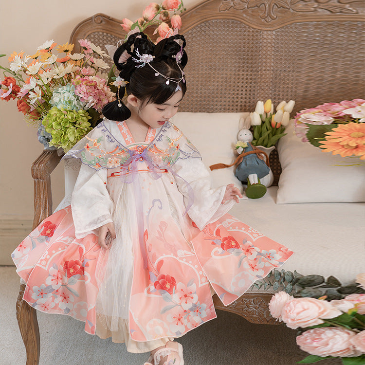 Girls' Chinese Hanfu Dress - Traditional Performance Costume