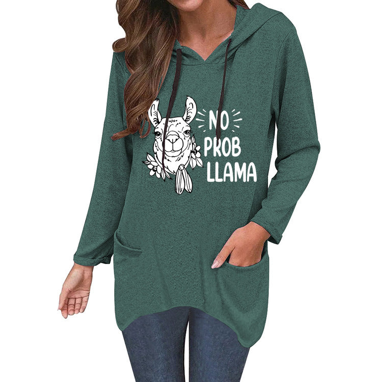 No Prob Llama Cat Ear Sweater - Soft Cotton-Blend Long Knit