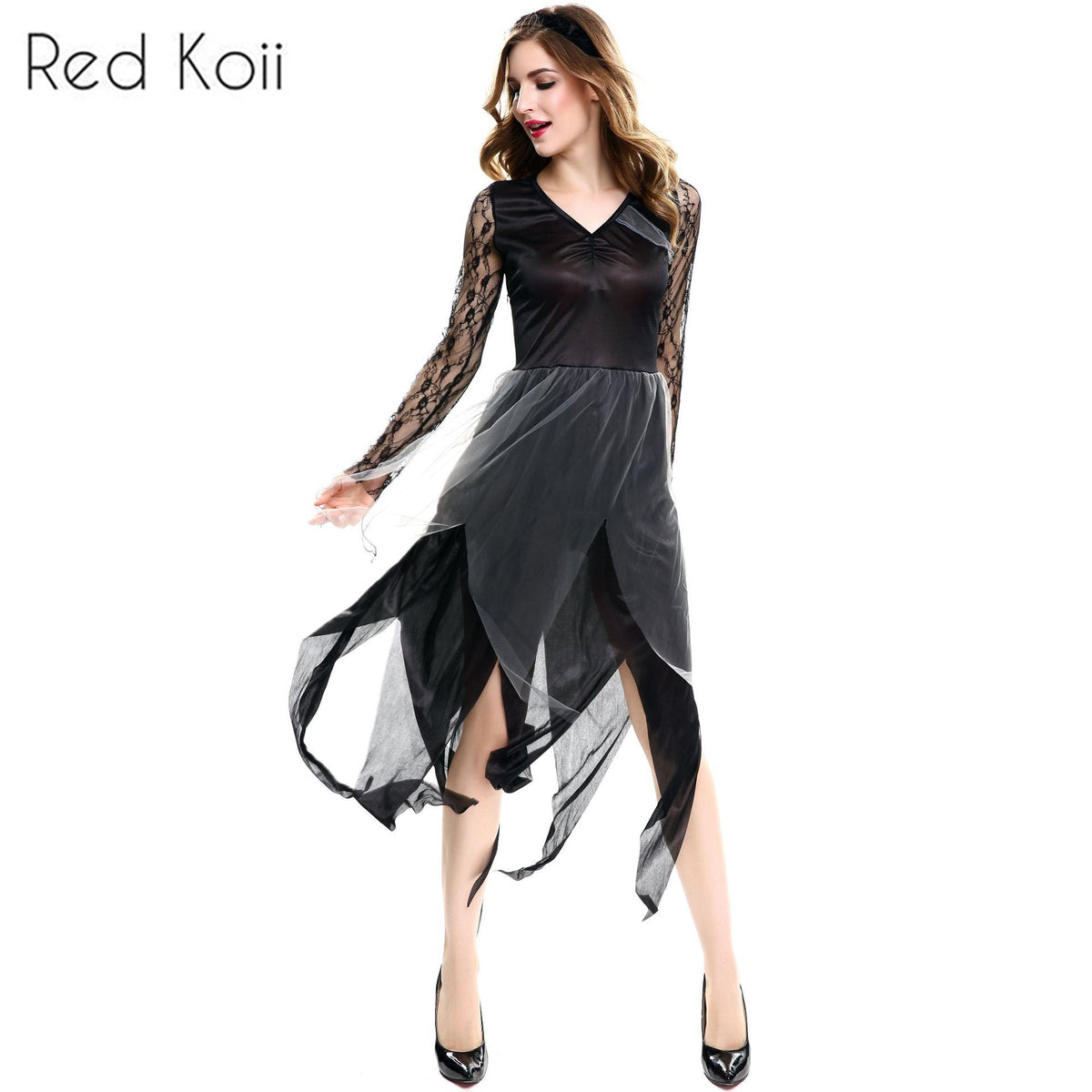 Vampire Bride Costume - Lace & Polyester Halloween Outfit