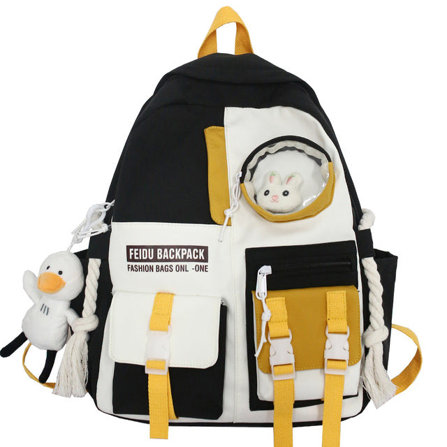 Kawaii Harajuku Backpack - Waterproof Nylon School Bag