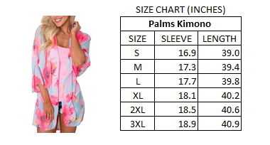 Flamingo Print Kimono Blouse - Loose Open-Front Polyester