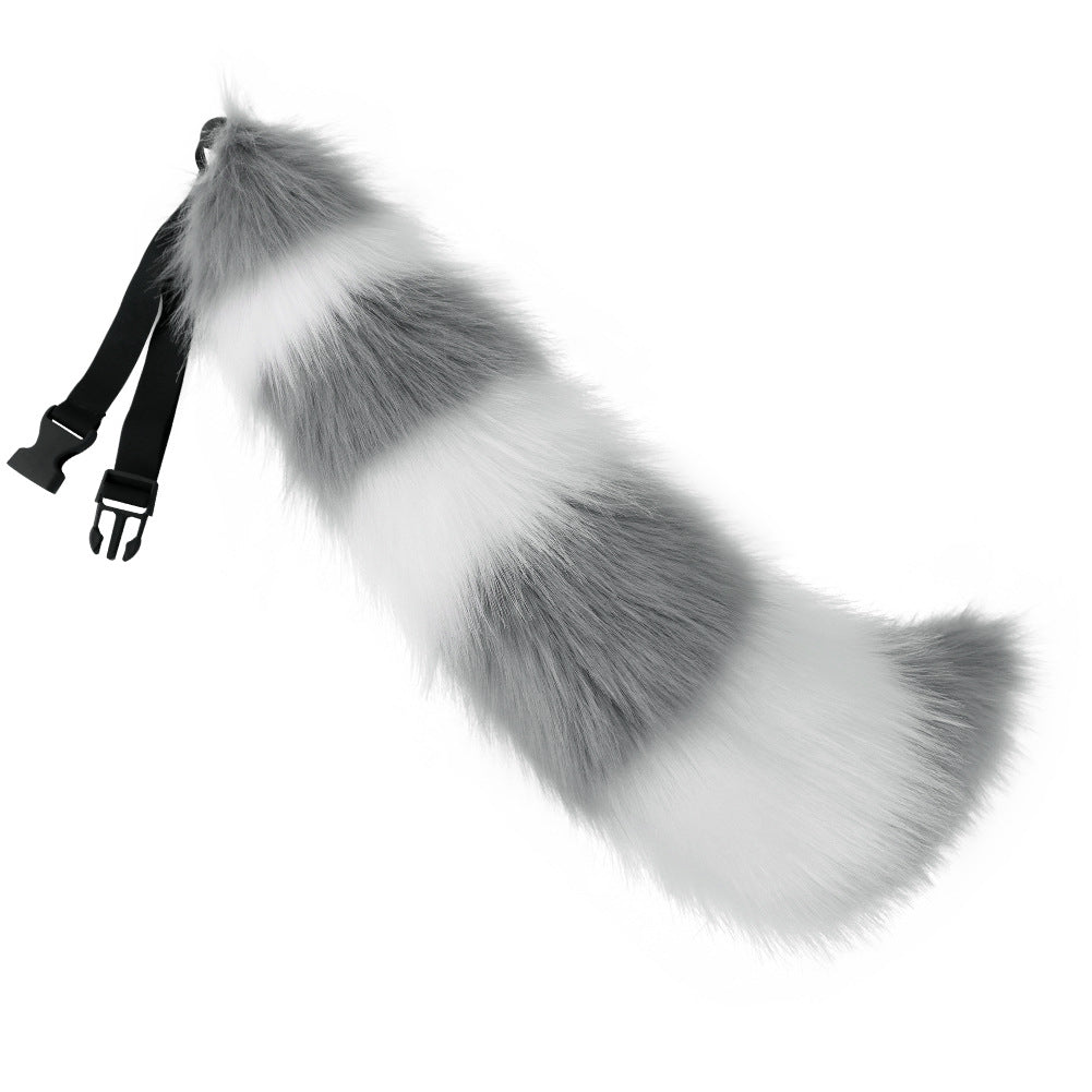 Striped Fox Tail Cosplay Accessory - Anime Convention Prop