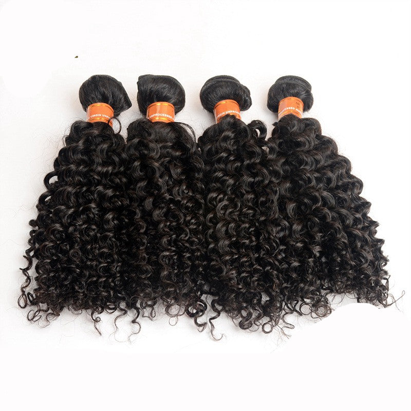 Curly Curtain-Bang Wig - Heat-Styleable Synthetic Fiber