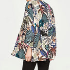 Tropical Print Kimono Cover-Up - Lightweight Open Front
