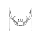 Adjustable Halloween Cyberpunk Alien Fluid Silver Mask - side view