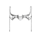Adjustable Halloween Cyberpunk Alien Fluid Silver Mask - close-up