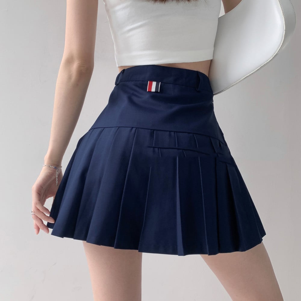 Women's College High Waist Pleated Skirt
