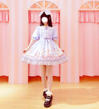 Alice-Inspired Original Lolita Princess Dress with Collar - styled view