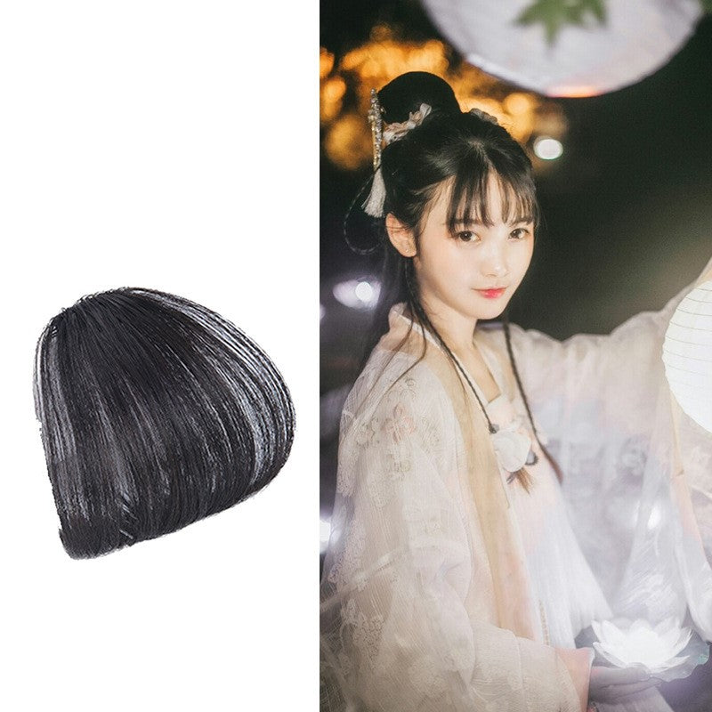 Ancient Style Wig with Bangs for Cosplay and Performances - in use