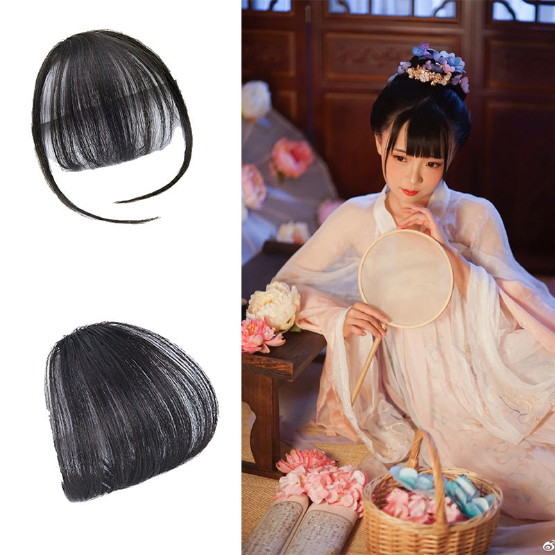 Ancient Style Wig with Bangs for Cosplay and Performances - detail view