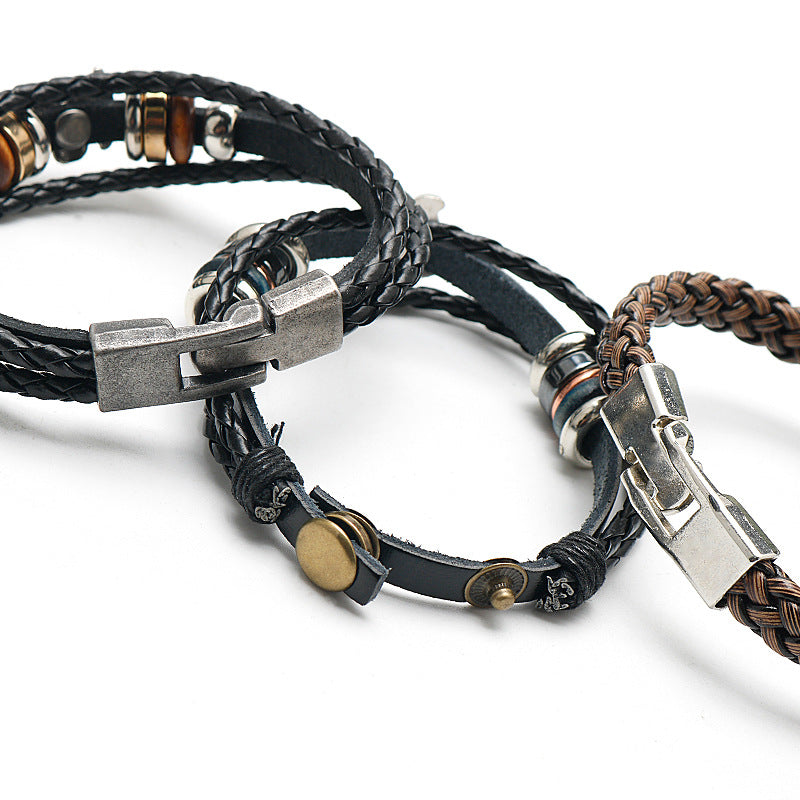 Anime Leather Bracelet - Multilayer Electroplated Alloy Cuff for Fans - detail view